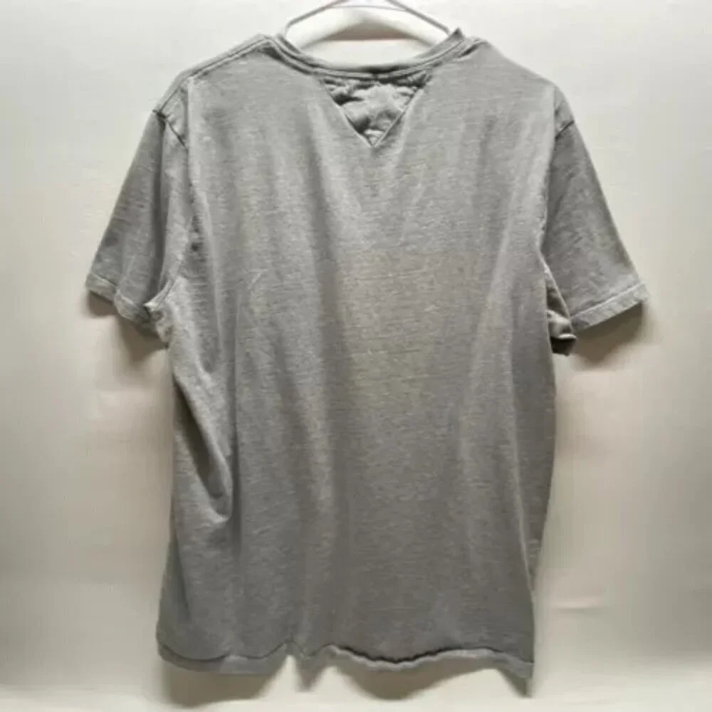 Tommy Hilfiger T-Shirt Men's Large Gray TH Graphic Logo Short Sleeve‎ Tee GUC